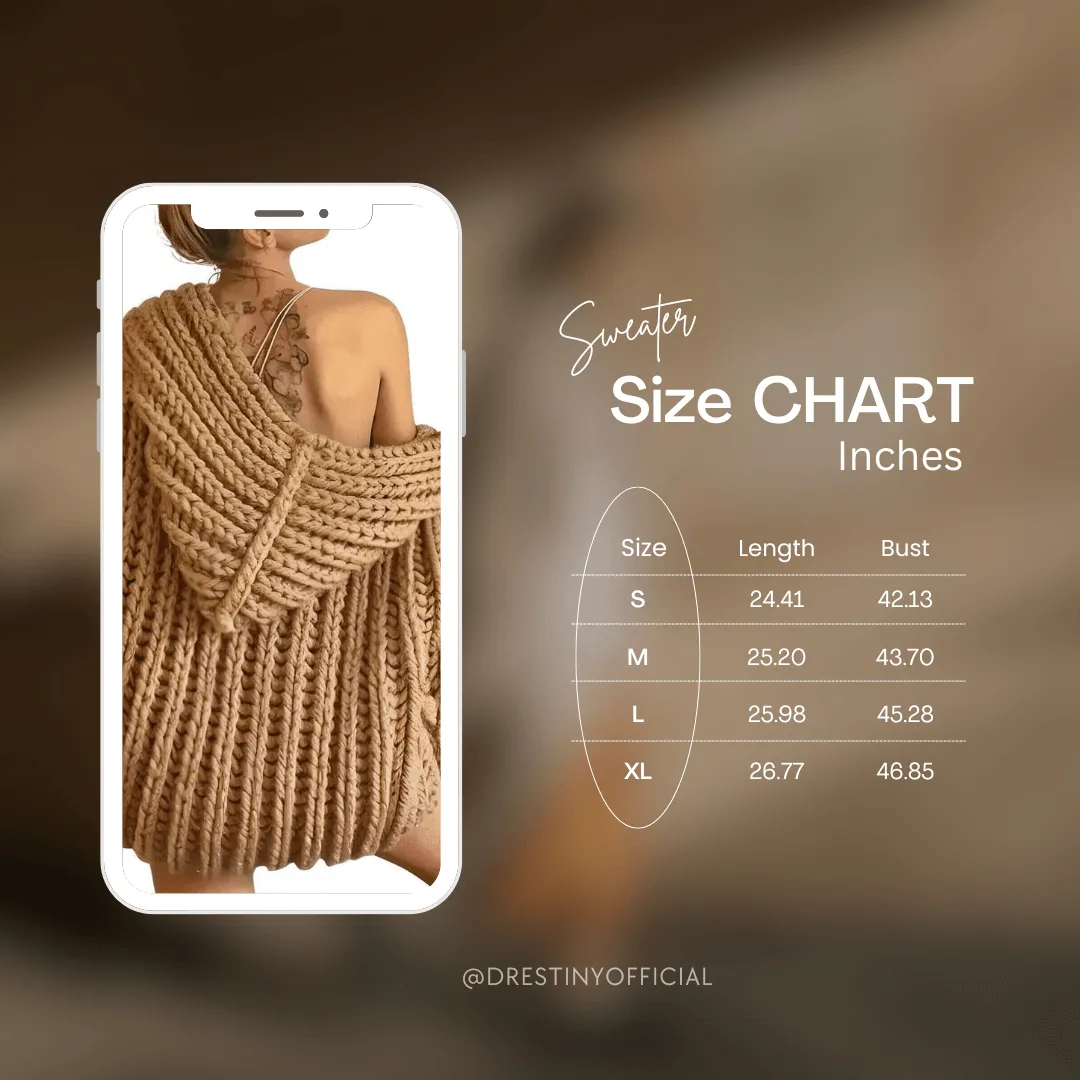 Chunky Knit Hooded Sweater Vest For Women