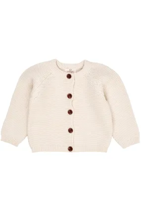 CLASSIC BABY COTTON CABLE CARDIGAN - CREAM