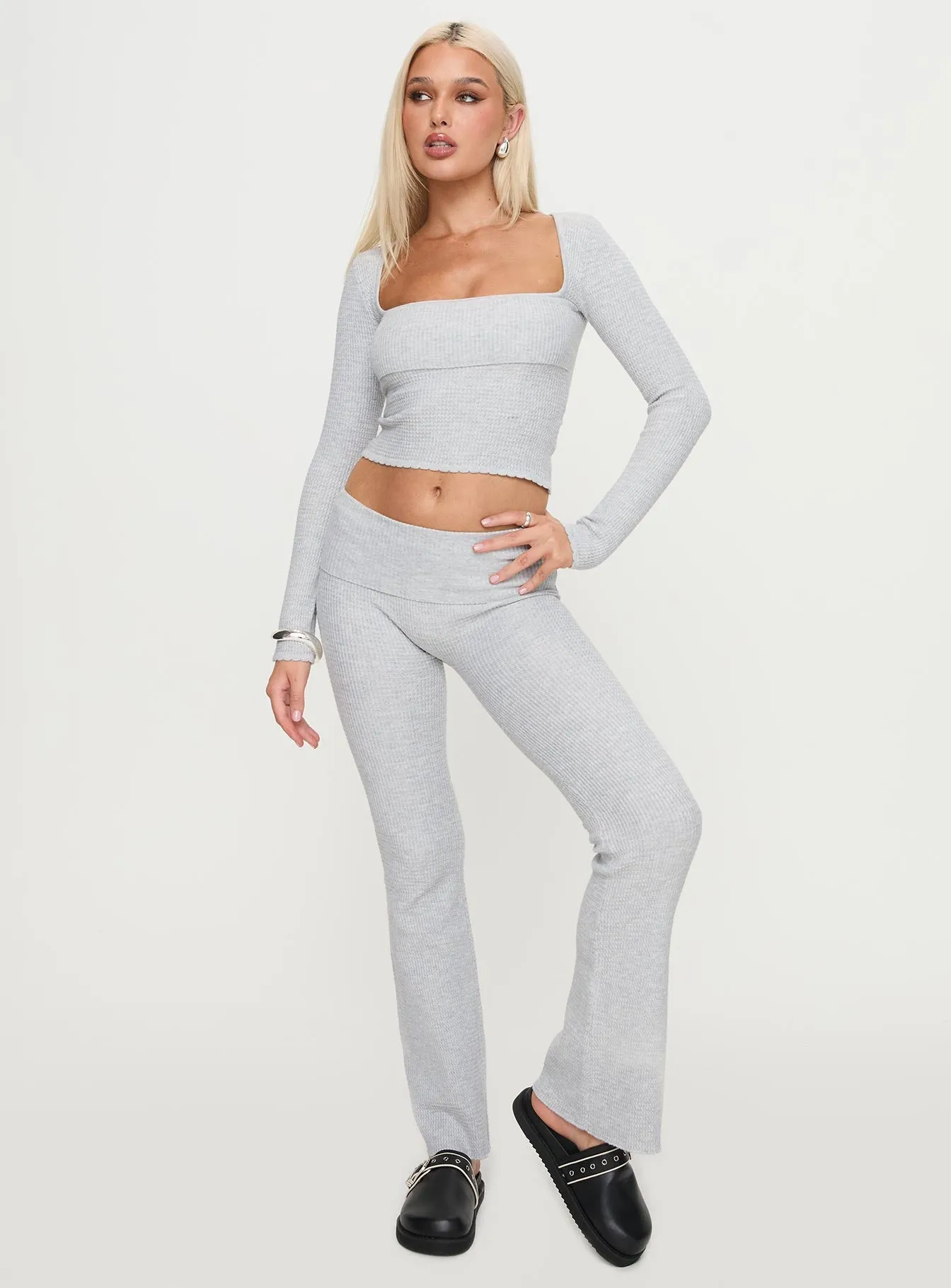 Closed Eyes Flared Pant Grey