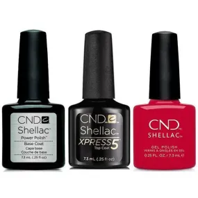 CND - Shellac Xpress5 Combo - Base, Top & First Love (0.25 oz)