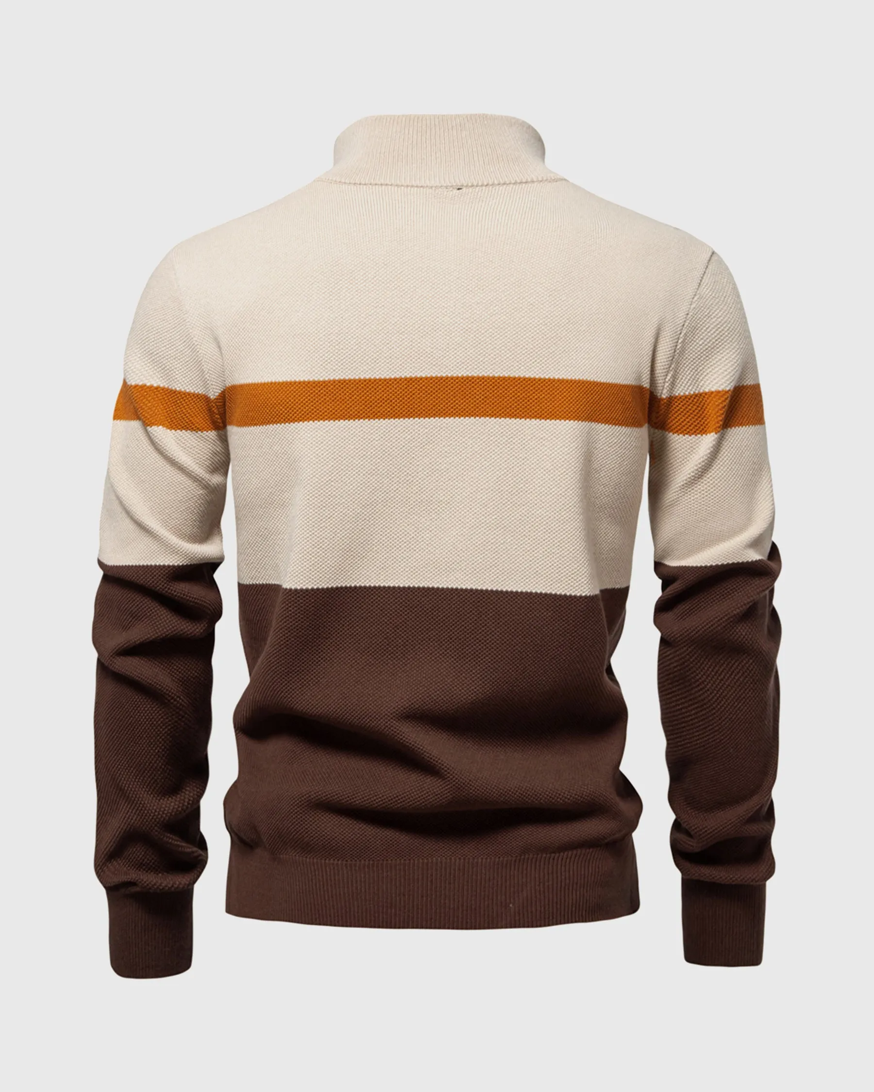 Color-Block Quarter-Zip Sweater