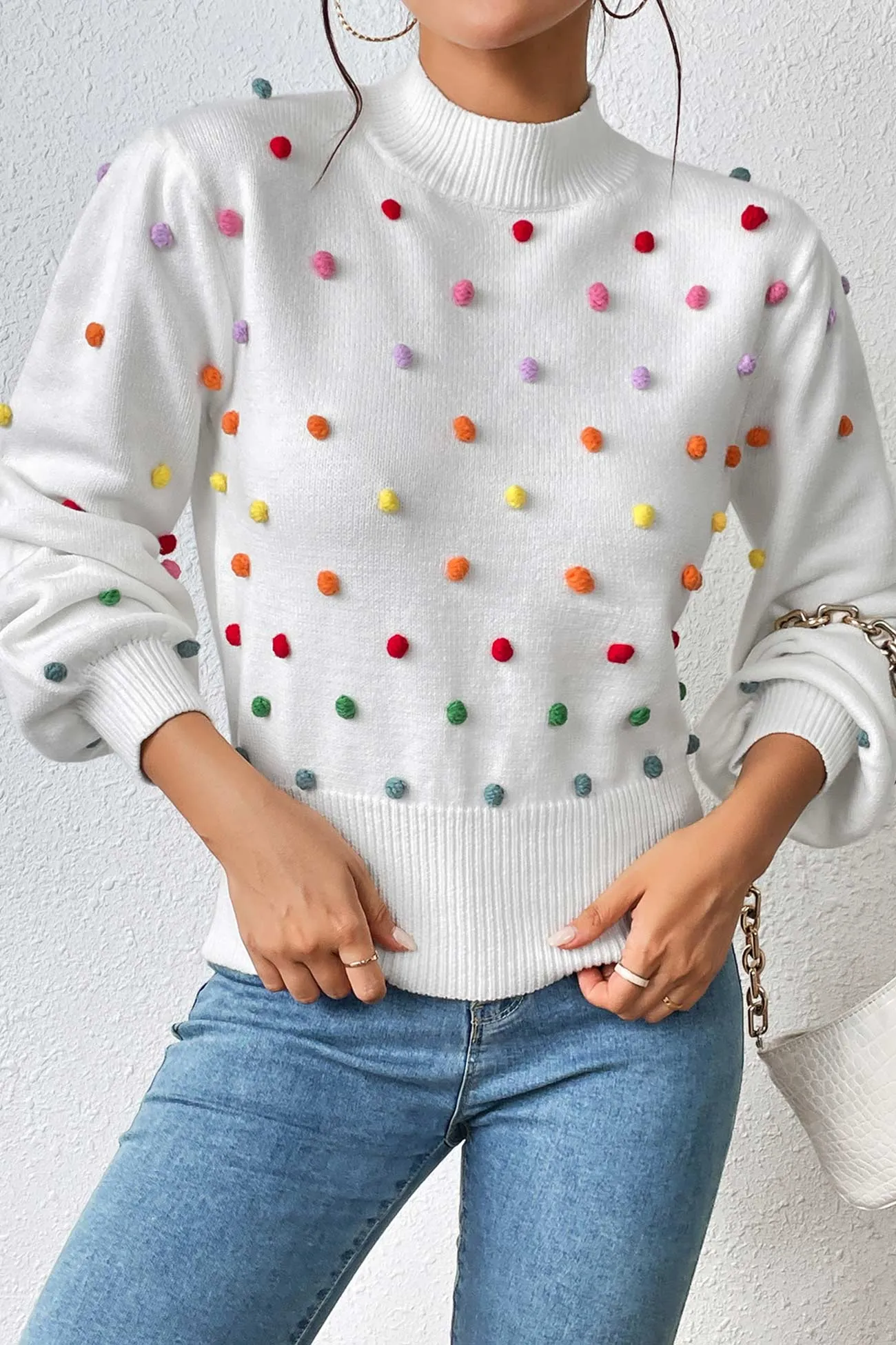 Colorful Yarn Ball Pullover Sweater