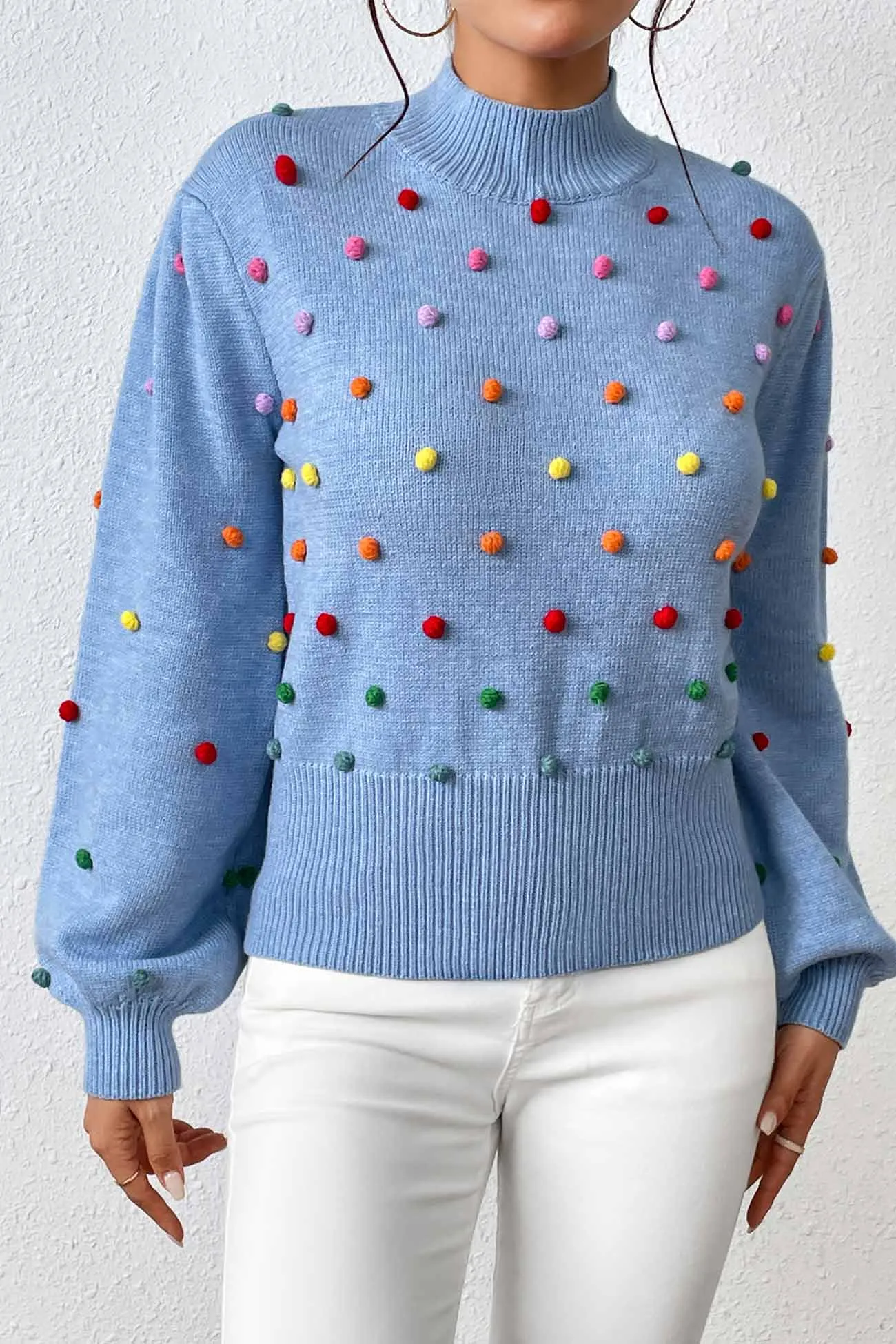 Colorful Yarn Ball Pullover Sweater