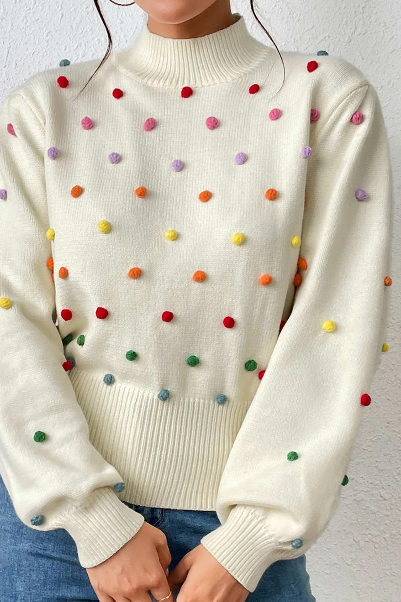 Colorful Yarn Ball Pullover Sweater