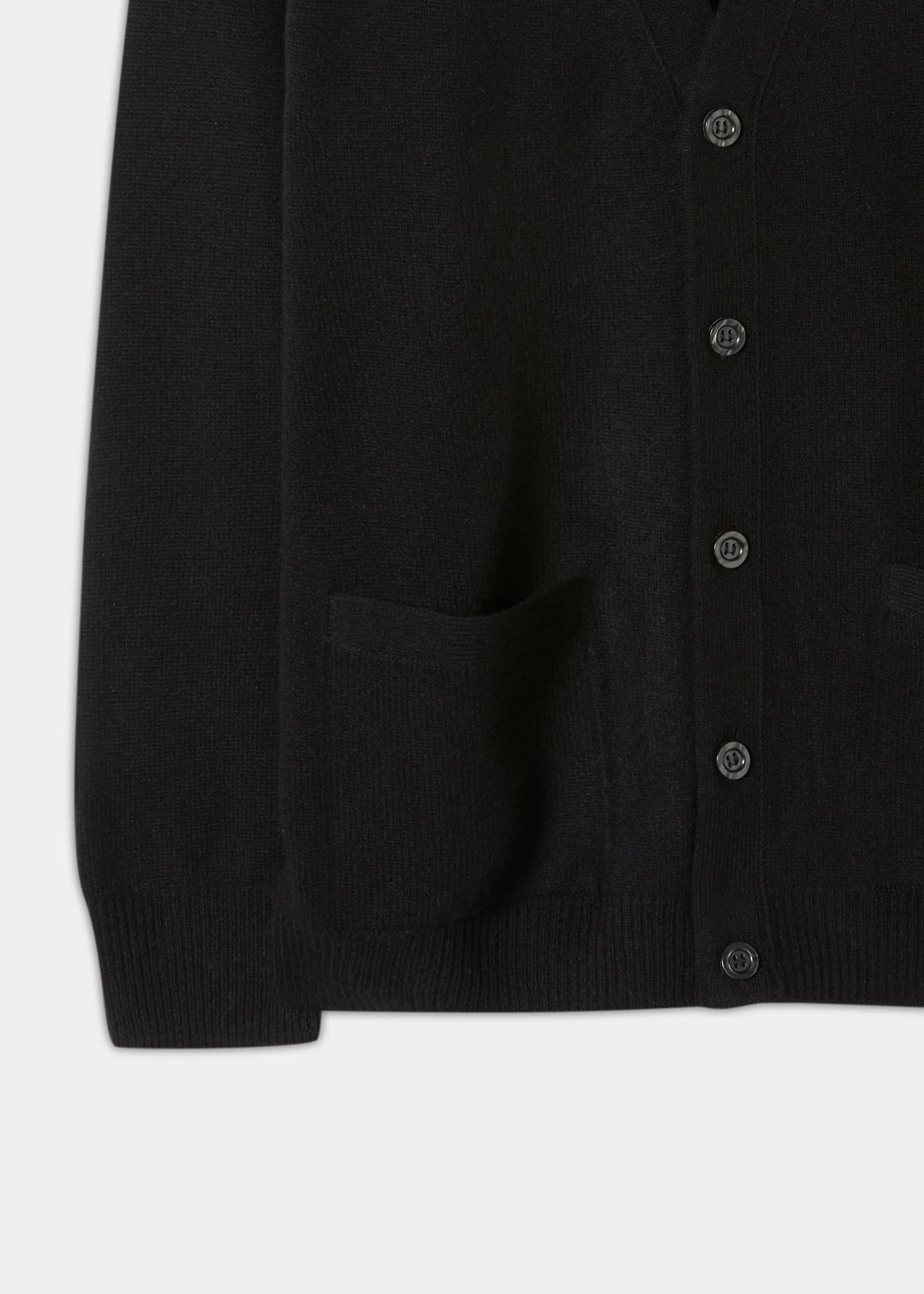 Cornwall Lambswool Cardigan in Black - Classic Fit