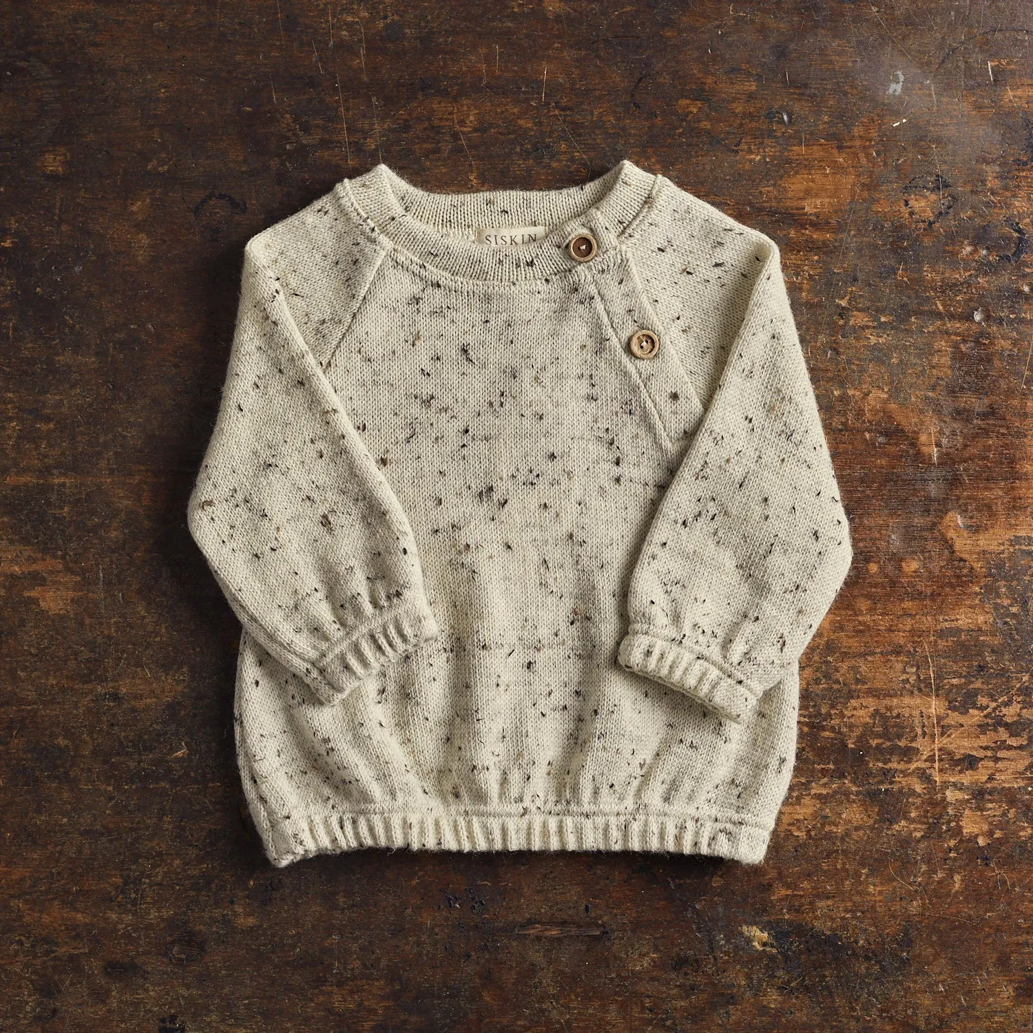 Crake Baby & Kids Sweater - Merino Wool Speckle - Quail