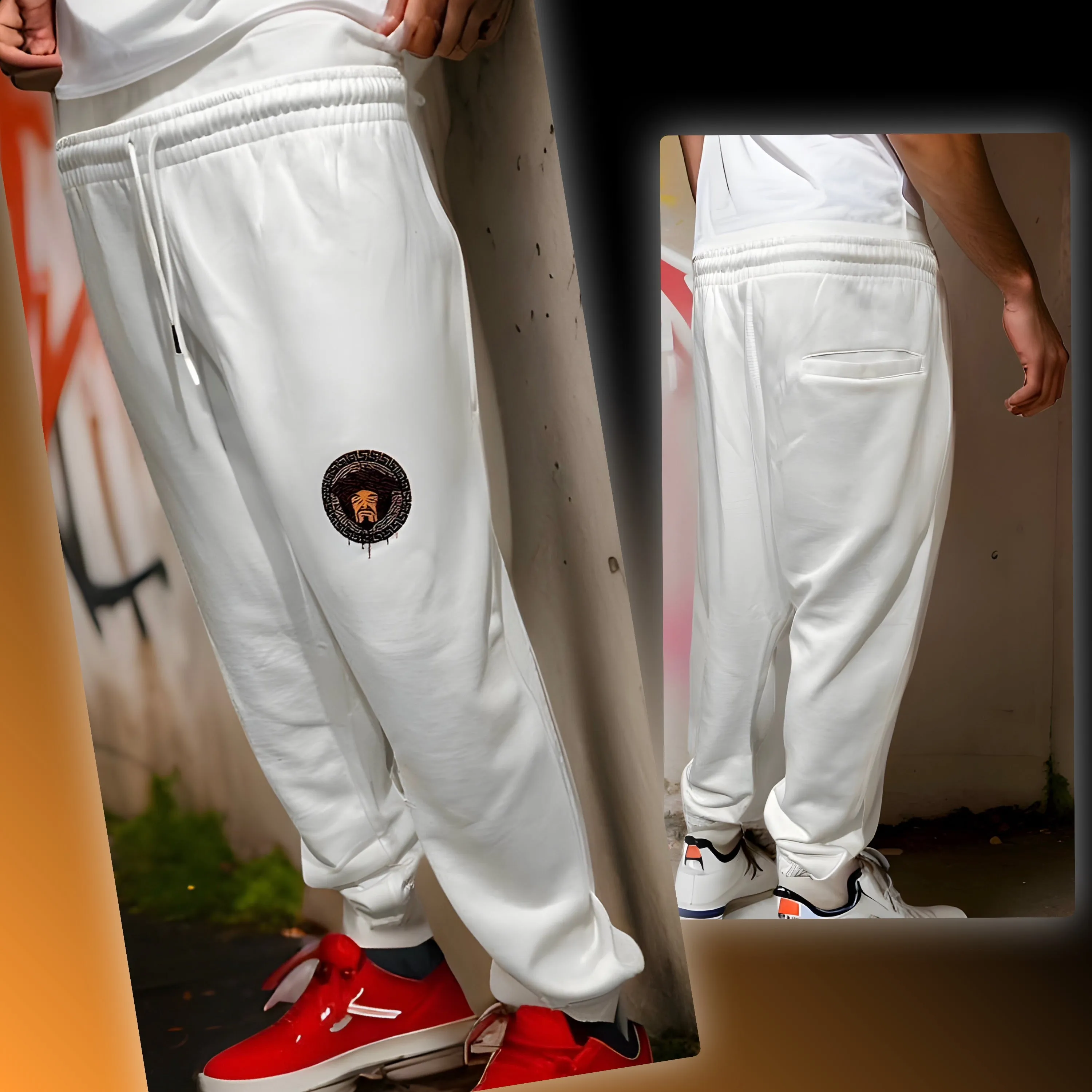 ^CROOKS & CASTLES^ (WHITE) ~SNOOP DOG~ JOGGER SWEATPANTS