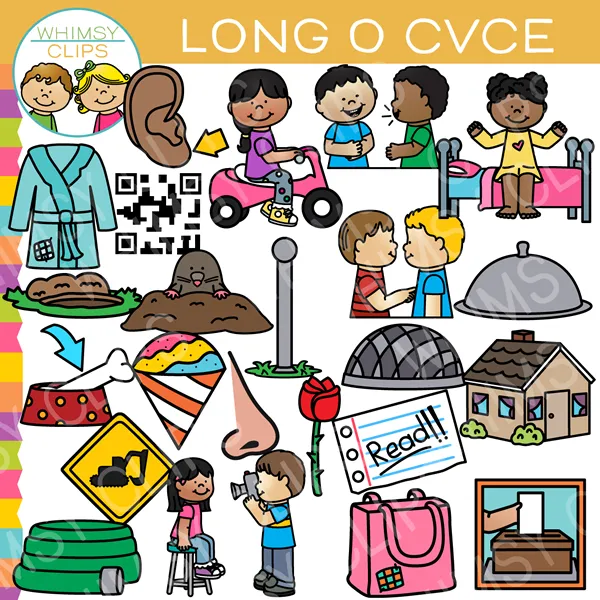 CVCe Long Vowel Word Family Clip Art