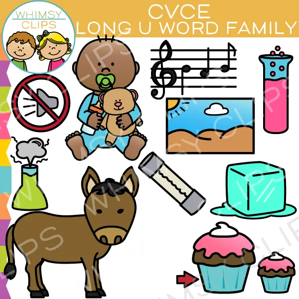 CVCe Long Vowel Word Family Clip Art