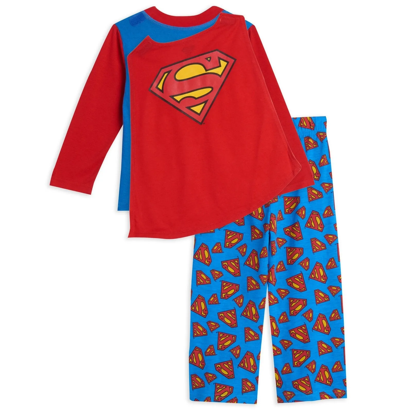 DC Comics Justice League Superman Pajama Shirt Pants and Cape 3 Piece Set