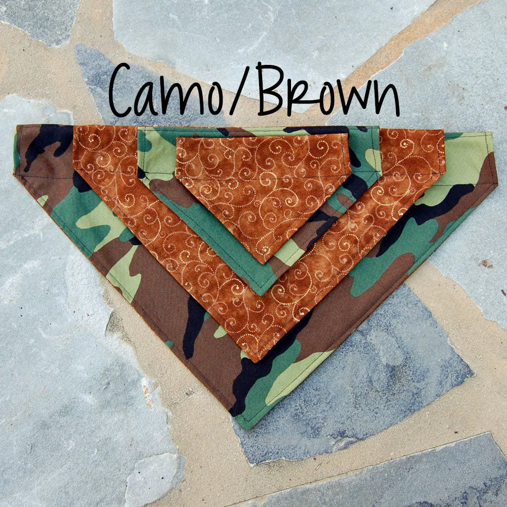 Dog Scarf - Camo/Brown