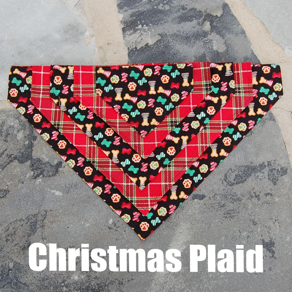 Dog Scarf - Christmas Plaid/Treats