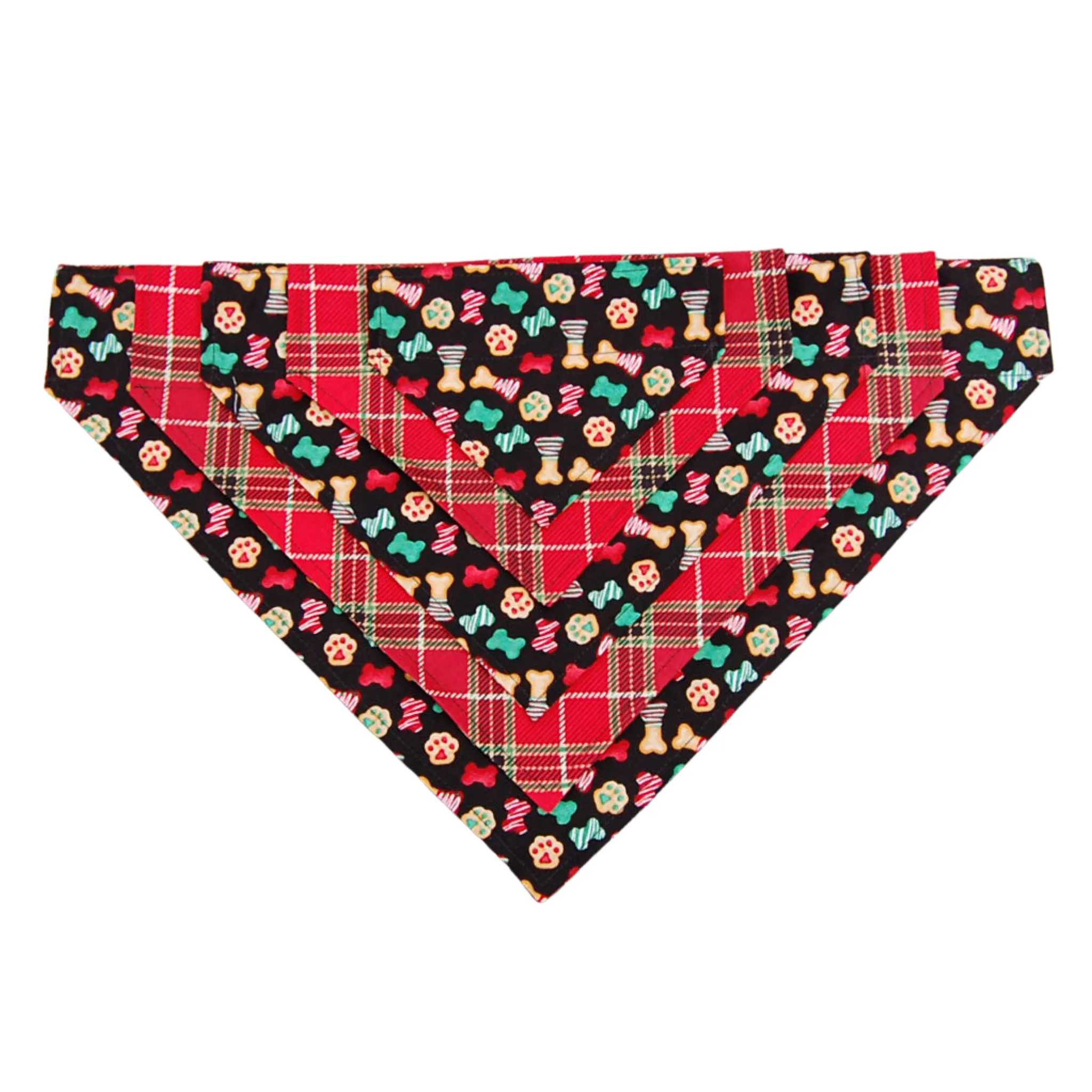 Dog Scarf - Christmas Plaid/Treats