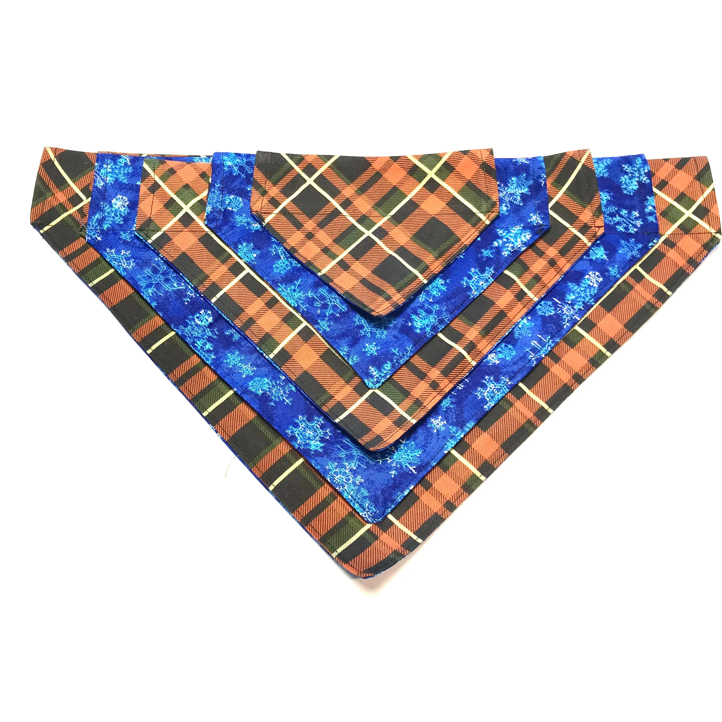 Dog Scarf - Fall Plaid/Snowflakes