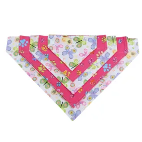 Dog Scarf - Pink Paw/Butterflies