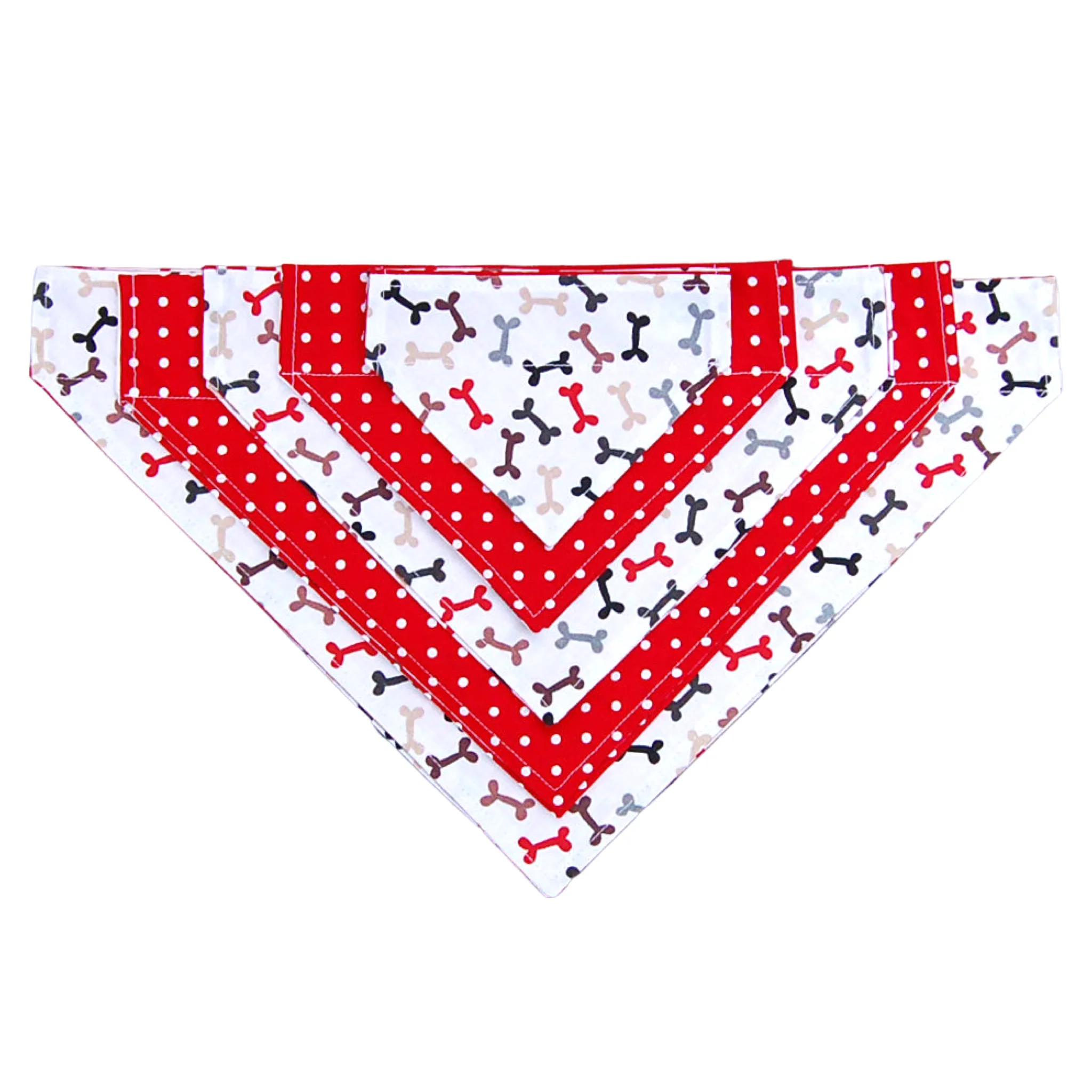 Dog Scarf - Red Dot/Bone