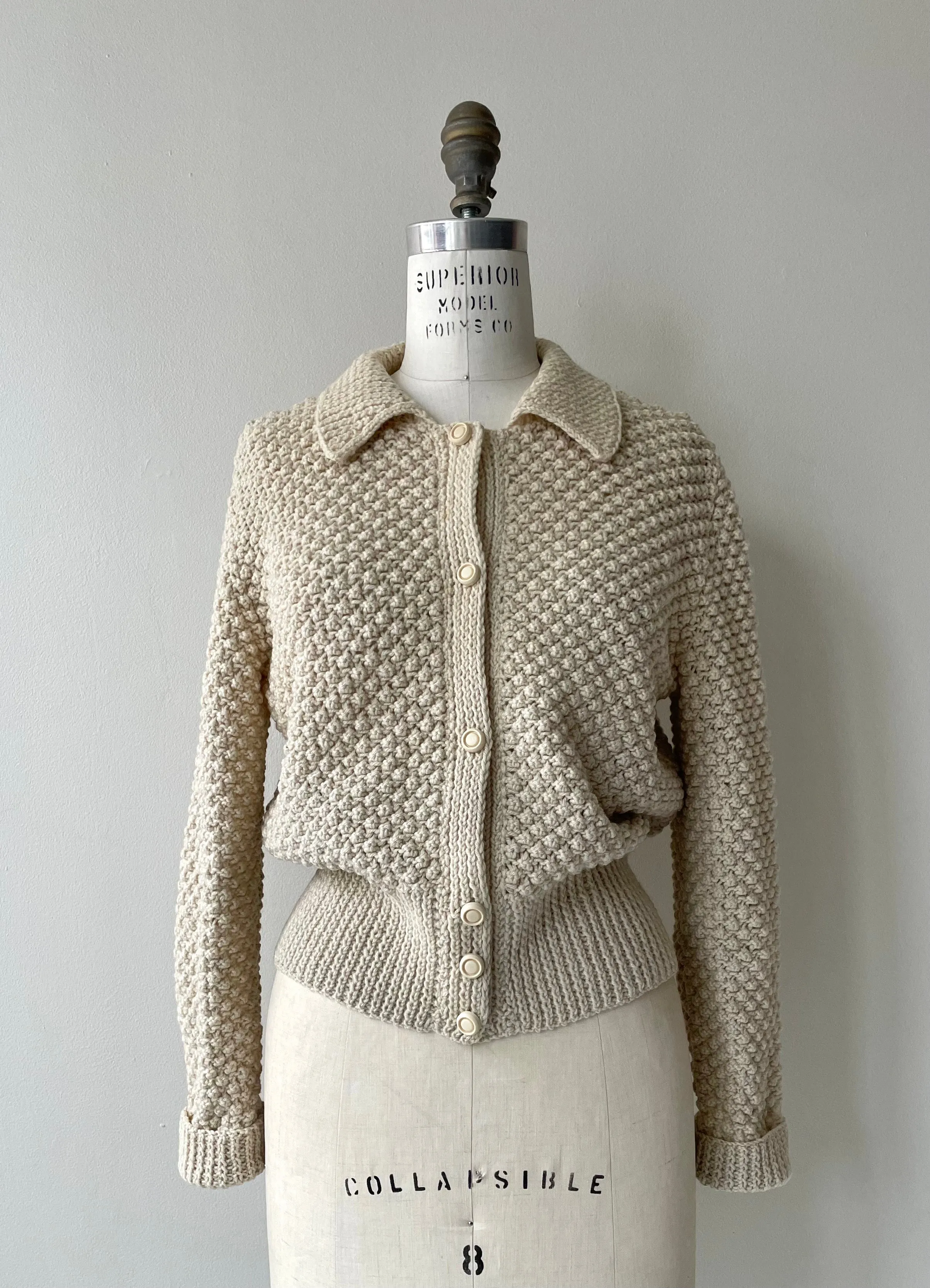 Double Moss Stitch Wool Sweater | 1960s