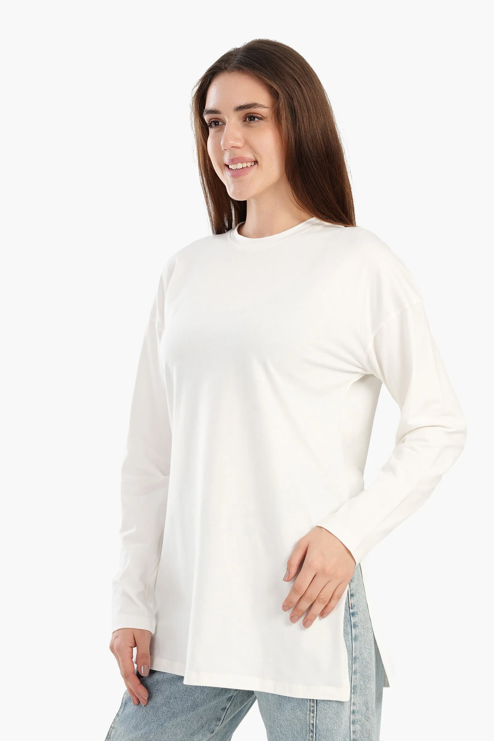 Dropped Shoulder Plain T-shirt