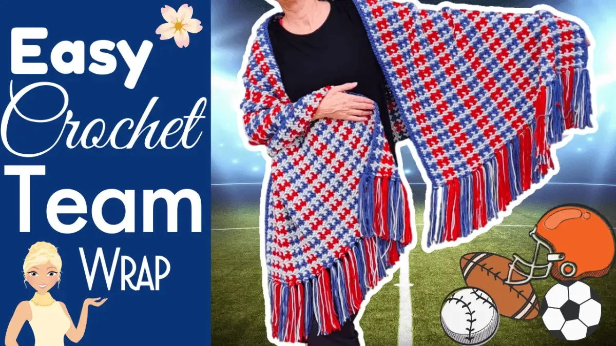 Easy Team Spirit Wrap – No Ends to Sew, Pom-Pom Tassels for Cheering