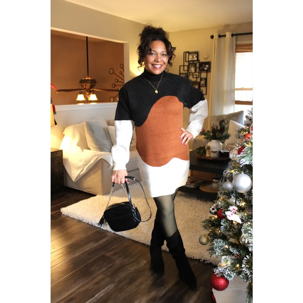 Eliza Color Block Sweater Dress