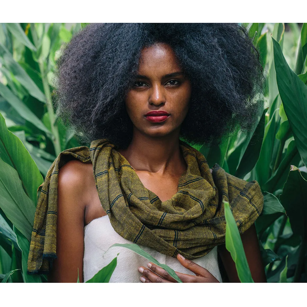 Embrace Earthy Elegance: Handwoven Striped Scarf (Ethical, One-of-a-Kind, Men & Women)