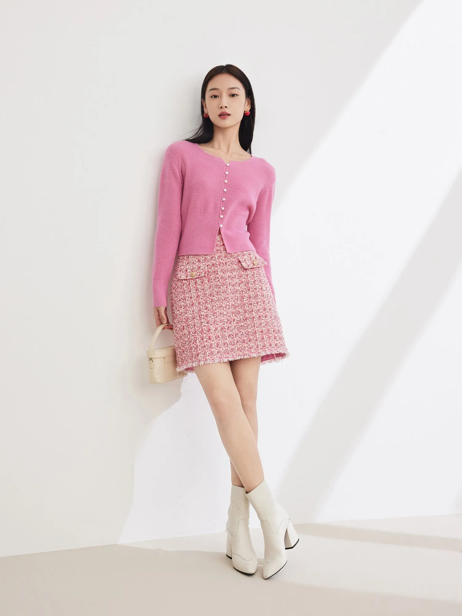 EP YAYING Pure Color Wool Knit Sweater