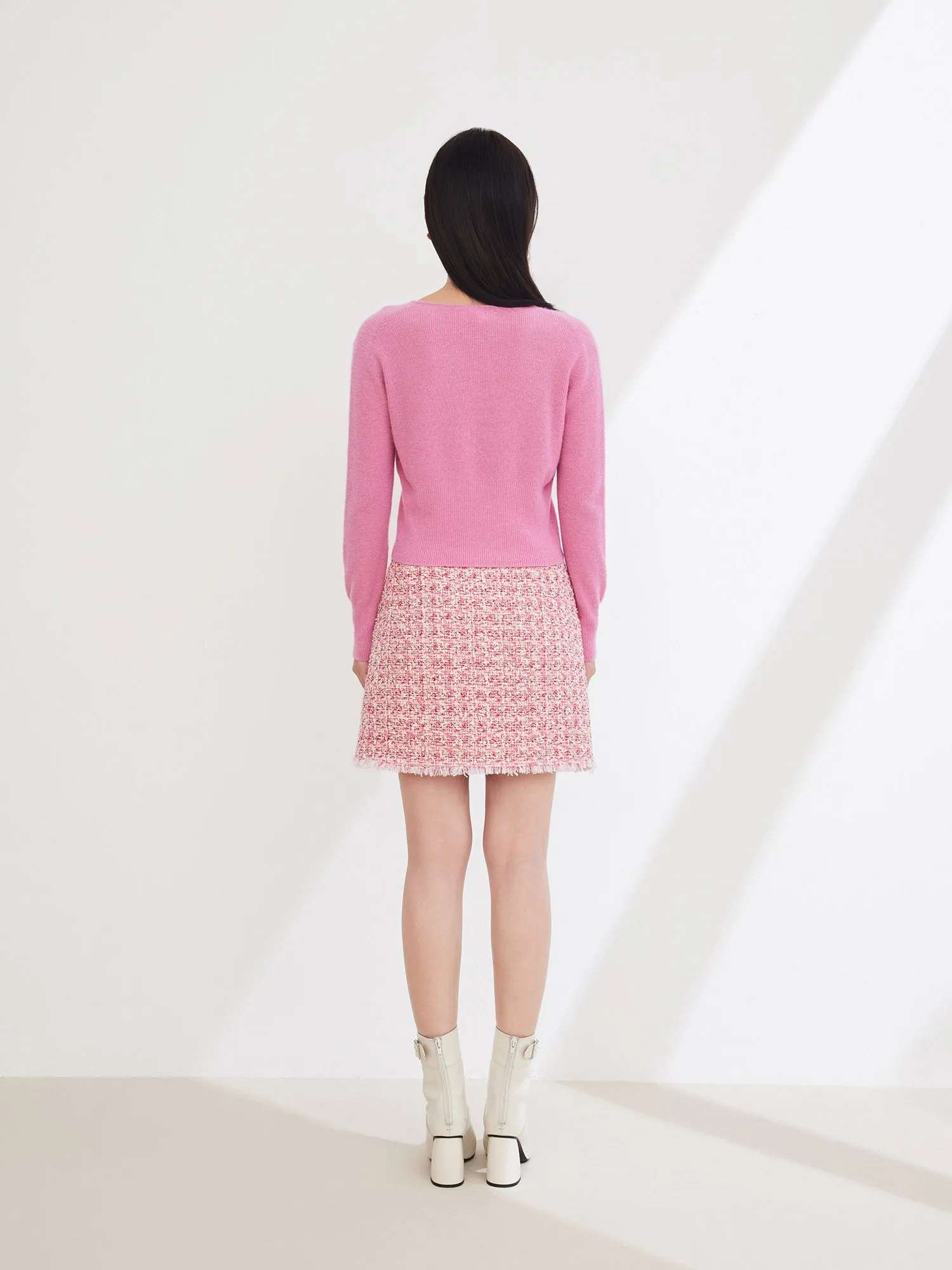 EP YAYING Pure Color Wool Knit Sweater