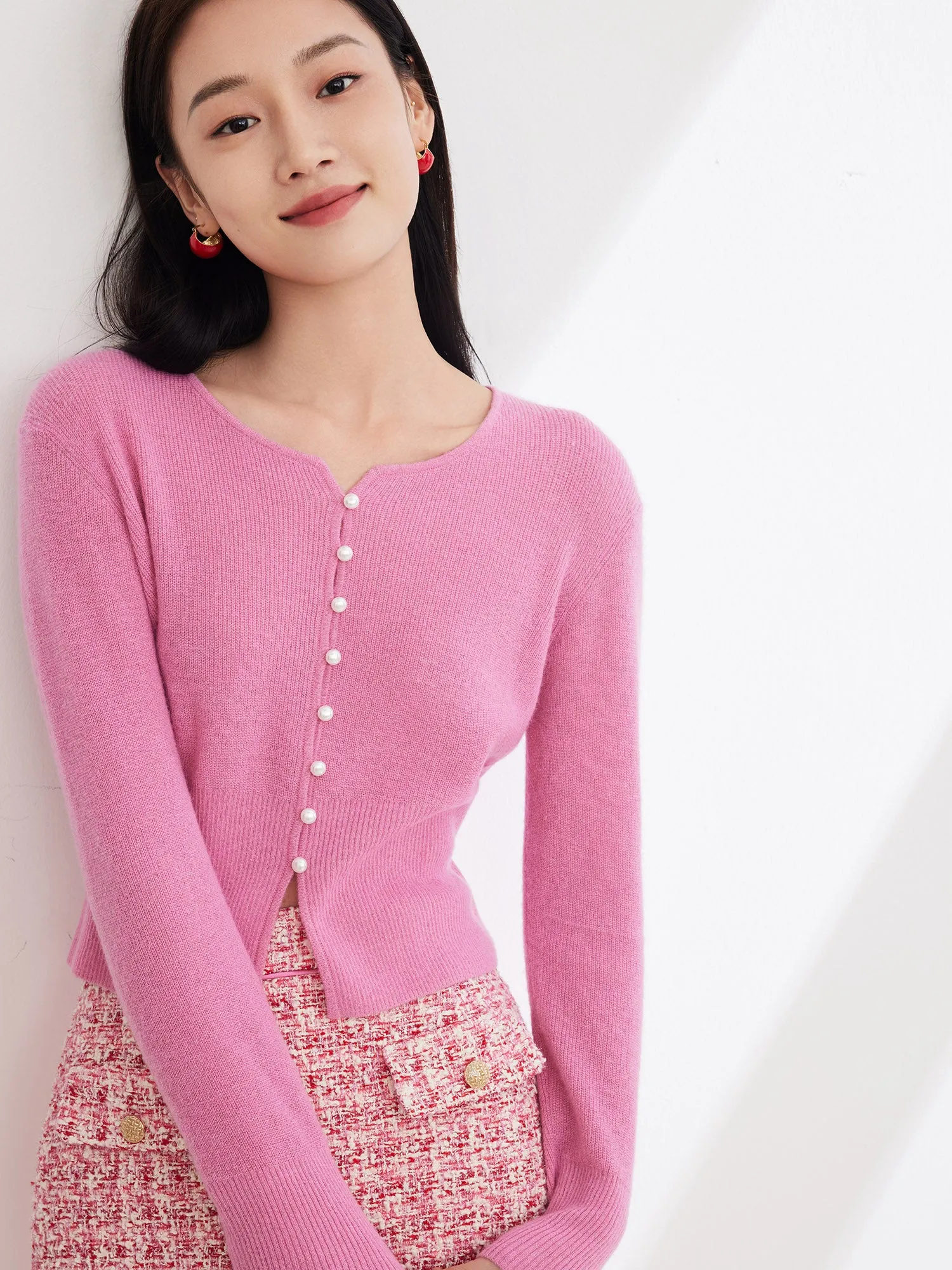 EP YAYING Pure Color Wool Knit Sweater