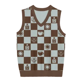 Espresso Checkered Knit Vest