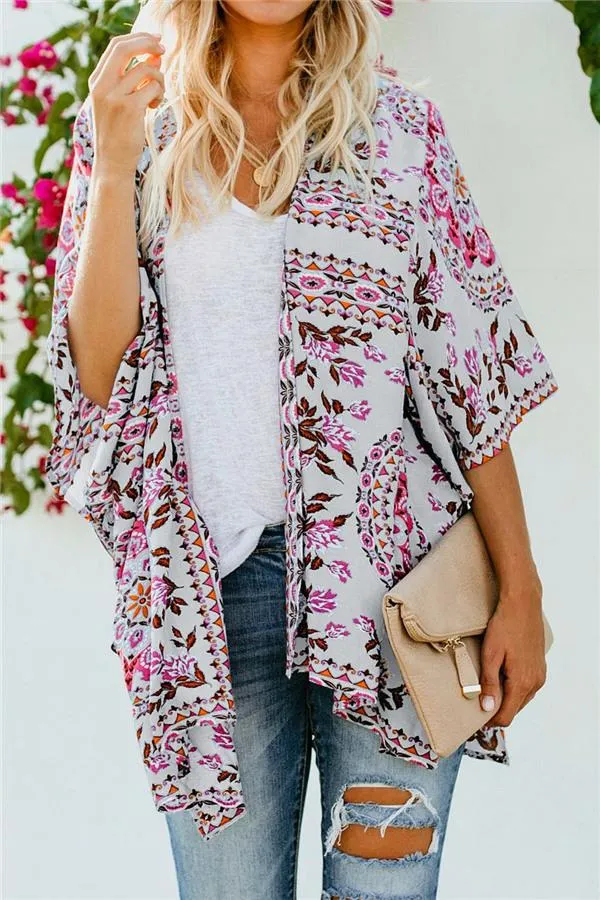 Ethnic Irregular Short Cardigan