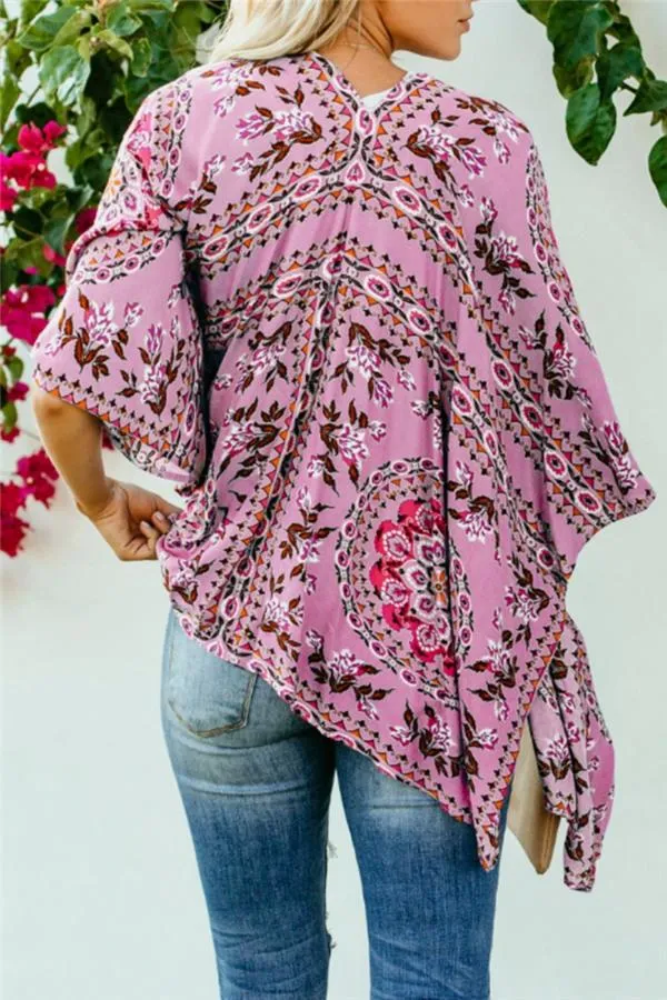 Ethnic Irregular Short Cardigan