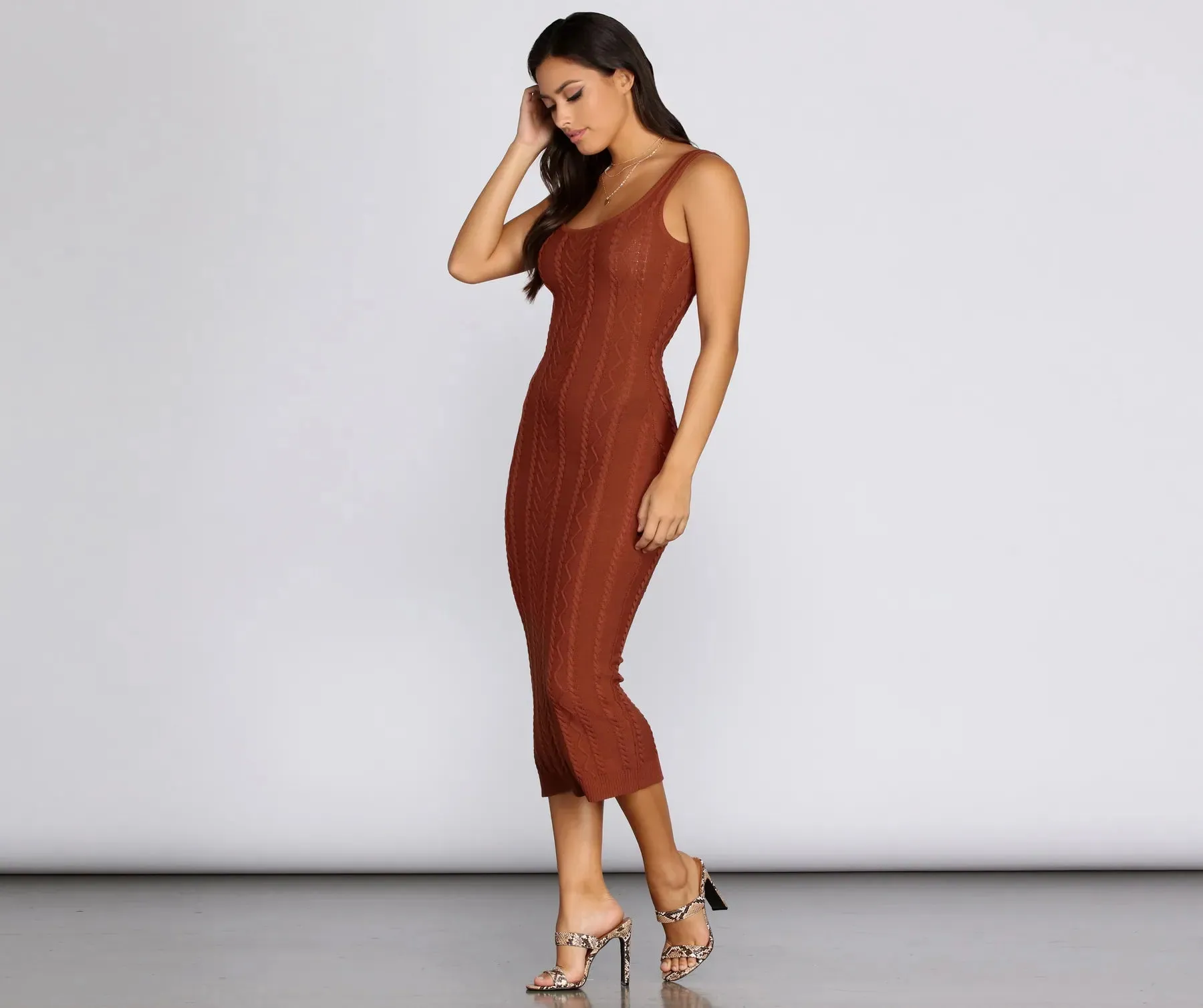 Falling For Knit Midi Dress