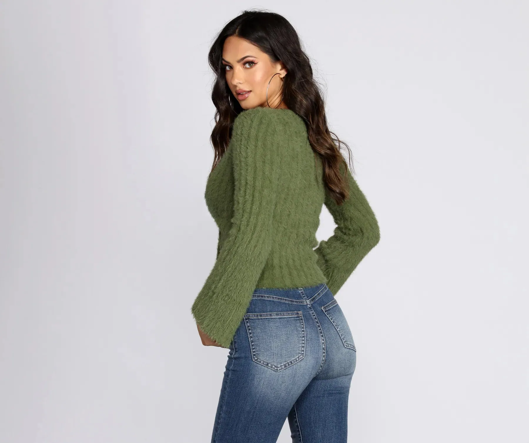 Fashionably Fuzzy Cropped Sweater