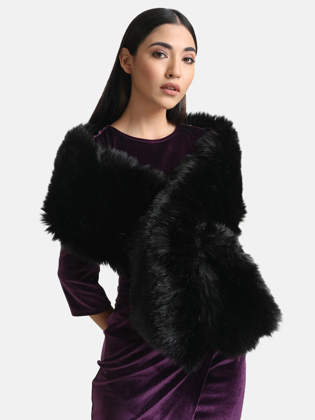 Faux Fur Long Heavy Scarf