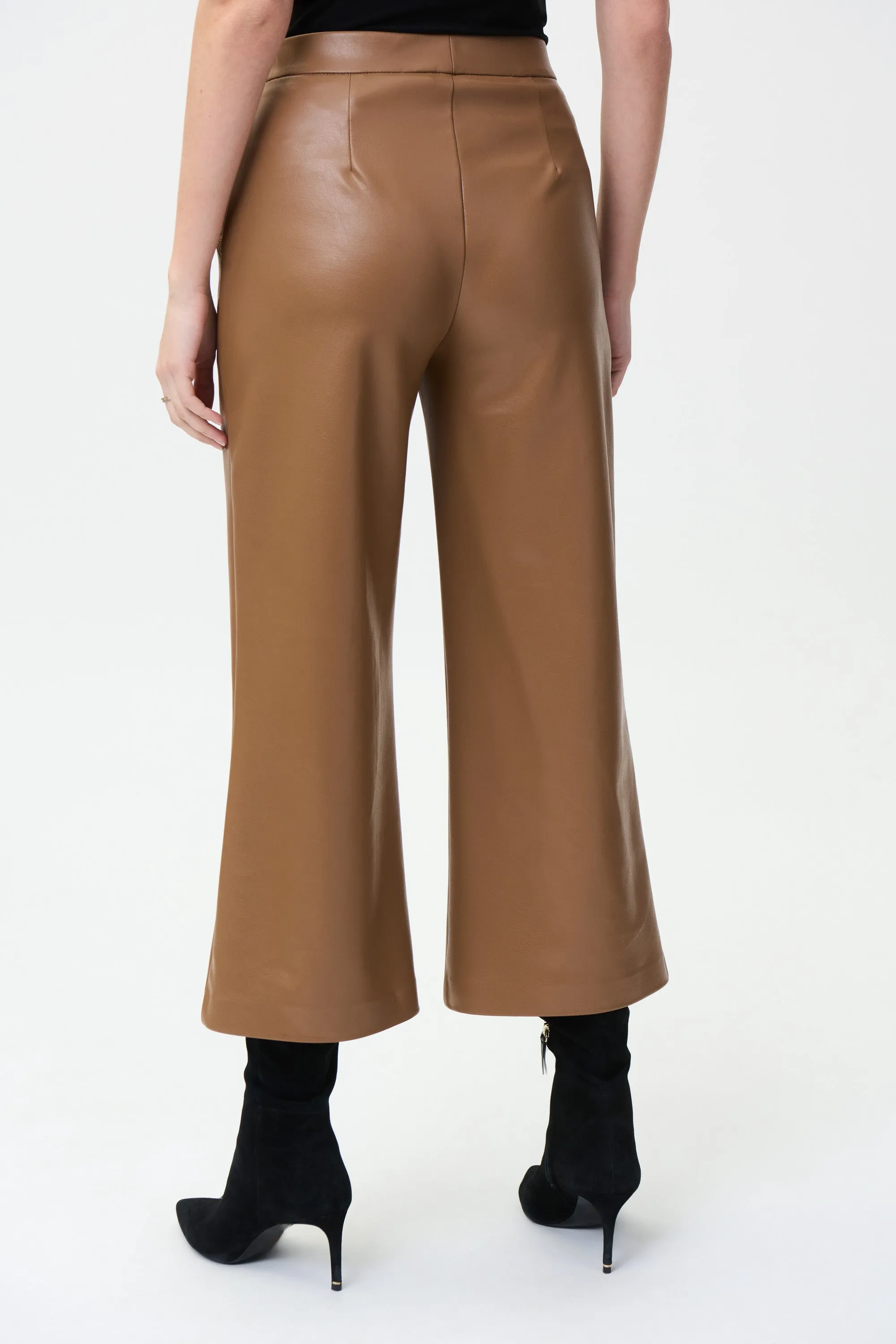 Faux Leather Flared Pants Style 224016