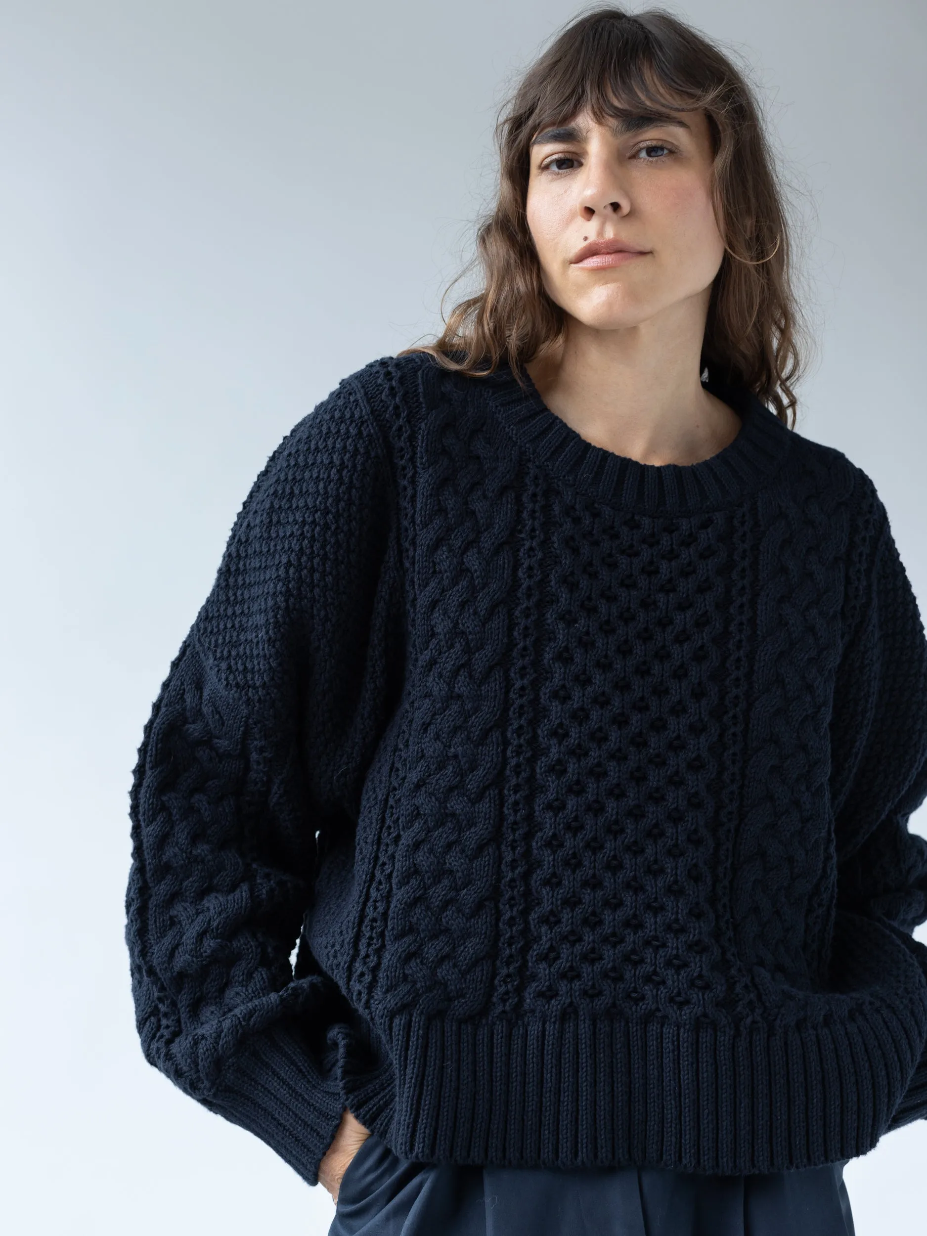 Fisherman Sweater in Navy