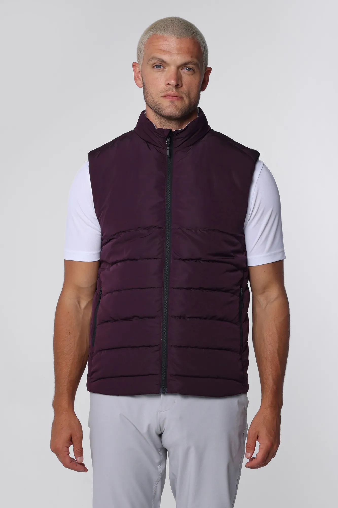 Flint Reversible Gilet Marron Red/Rock Grey