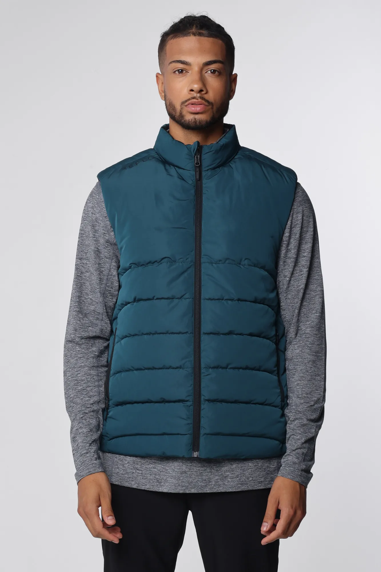 Flint Reversible Gilet Warm Green/Black Print