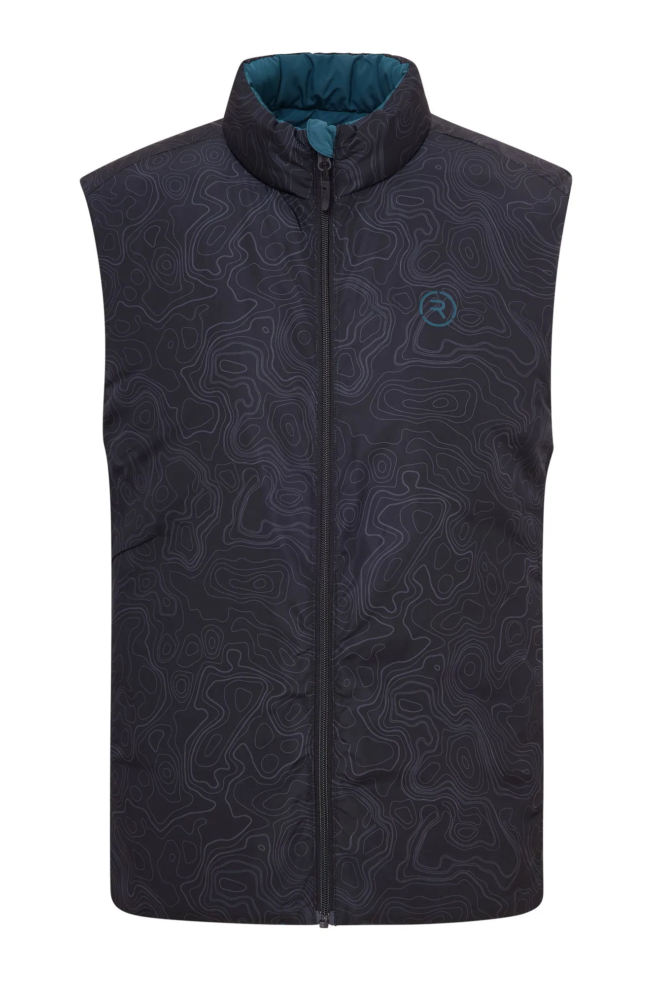 Flint Reversible Gilet Warm Green/Black Print