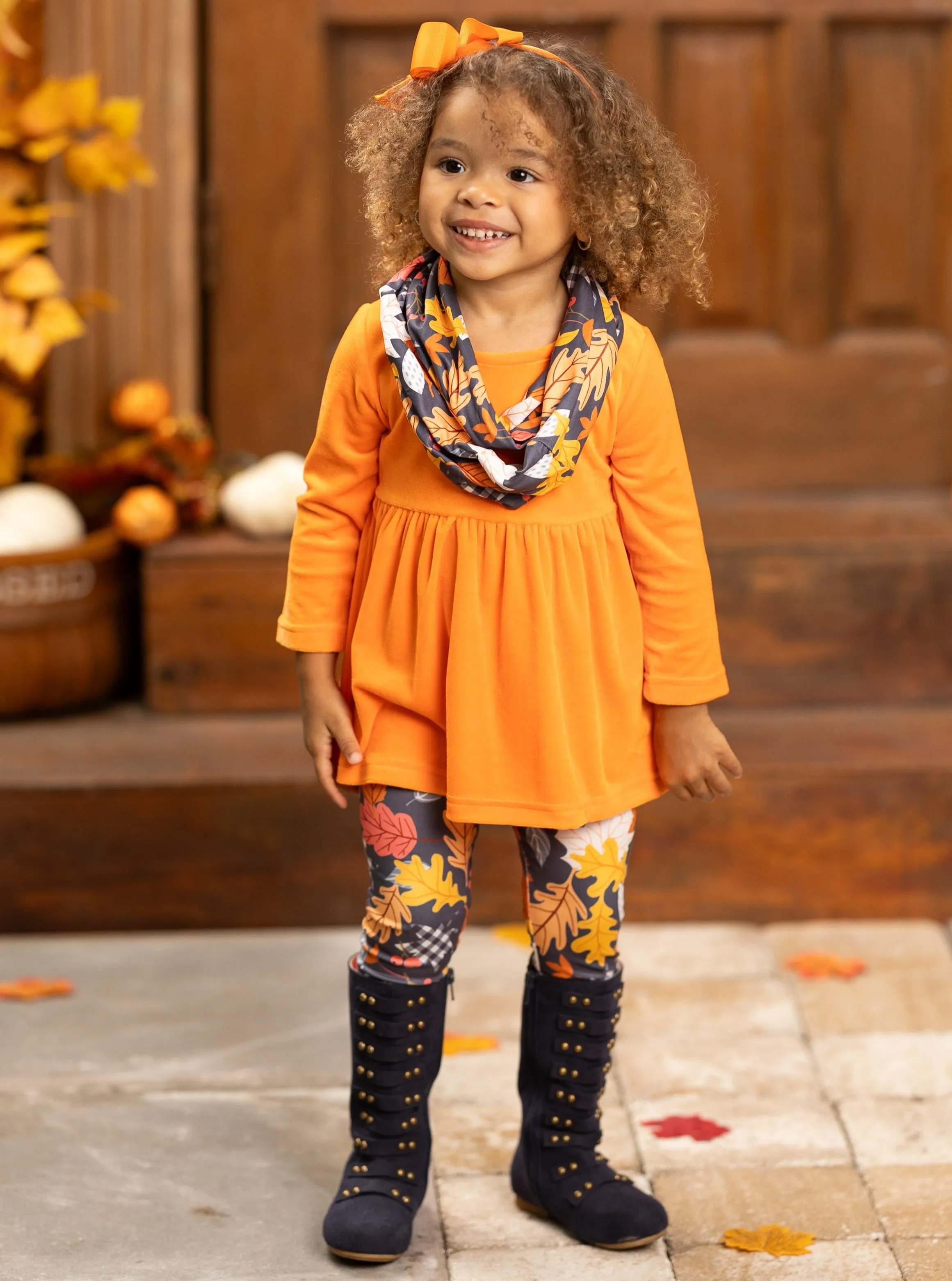 Foliage Fresh Tunic, Scarf and Legging Set