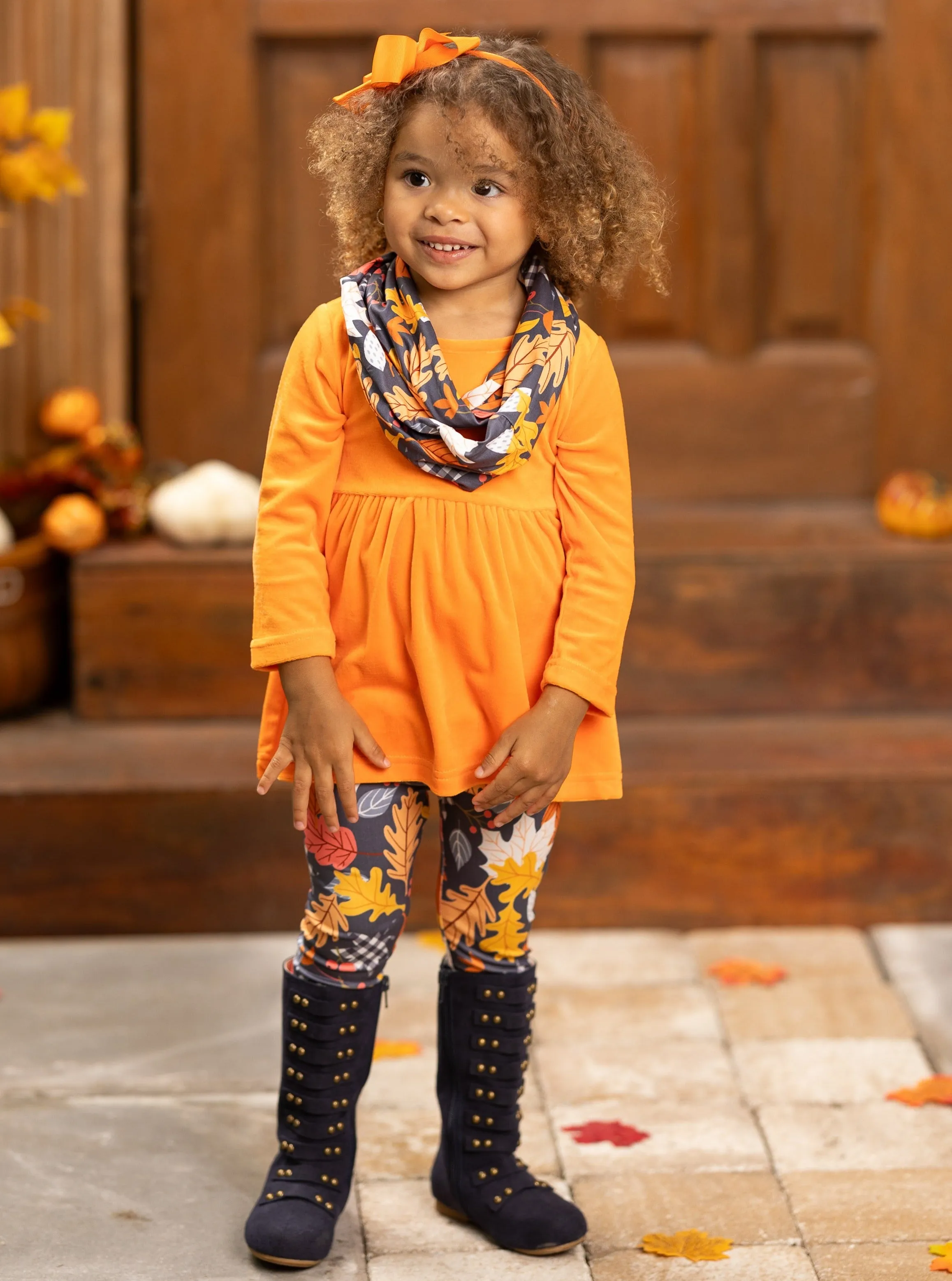 Foliage Fresh Tunic, Scarf and Legging Set