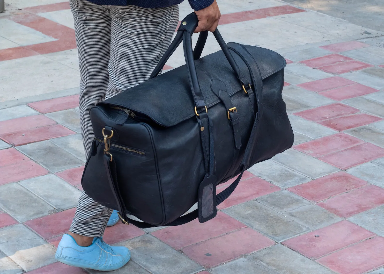 Full Grain Leather Duffle Travel Bag