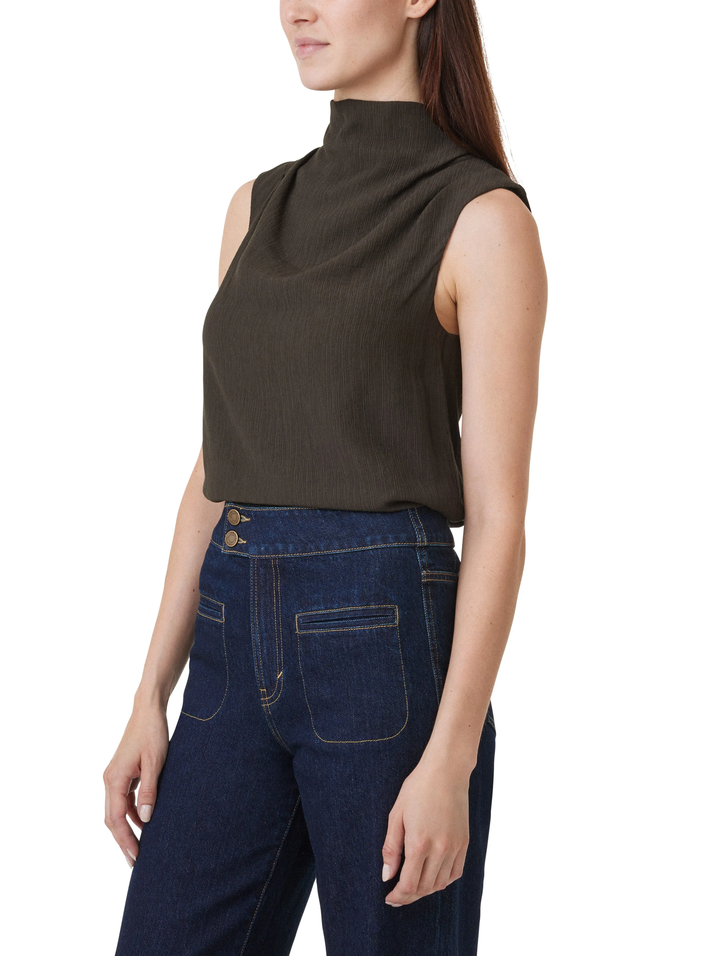 Funnel Neck Sleevless Top