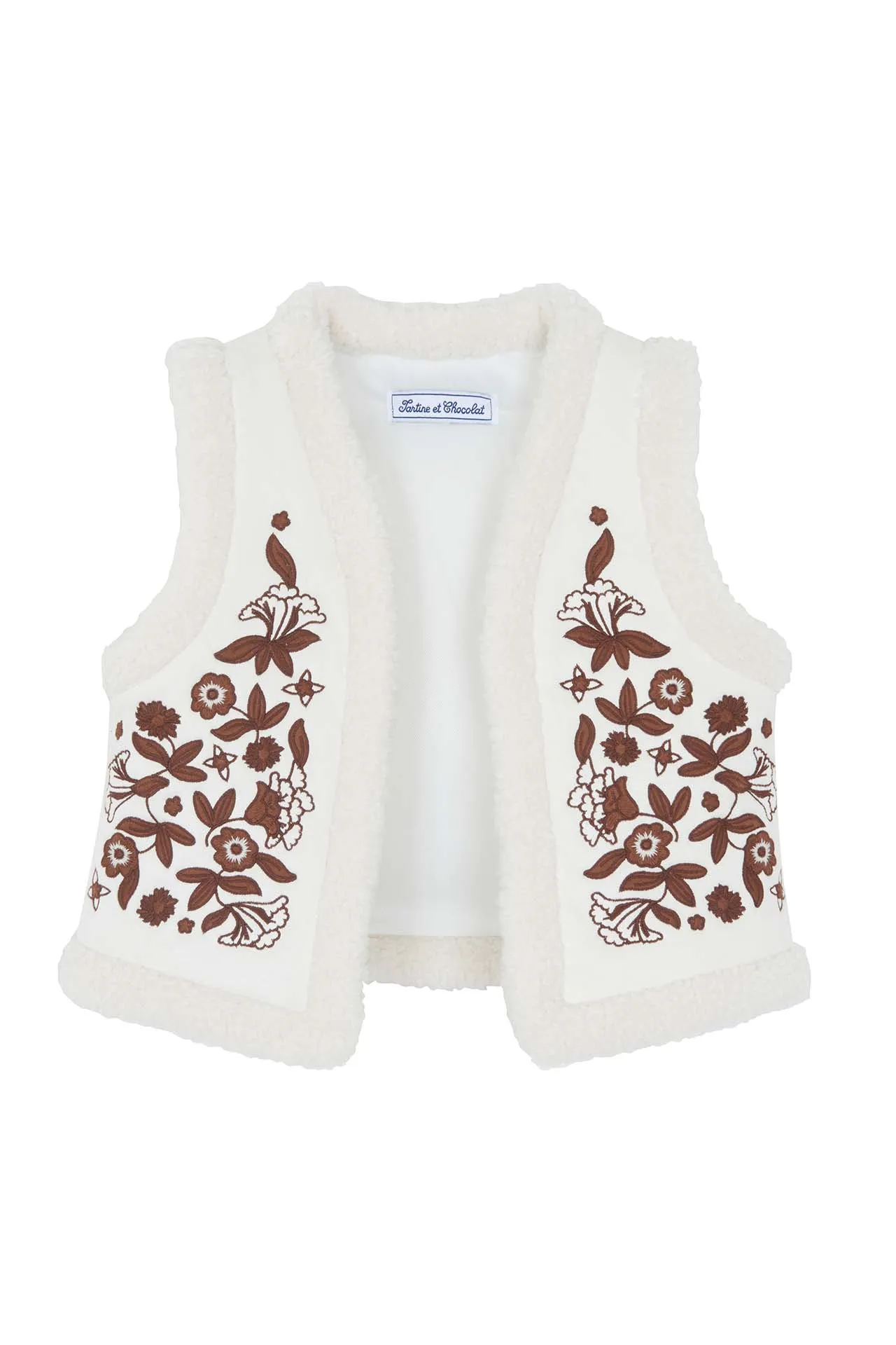 Gilet - Imitation fourrure fleuri