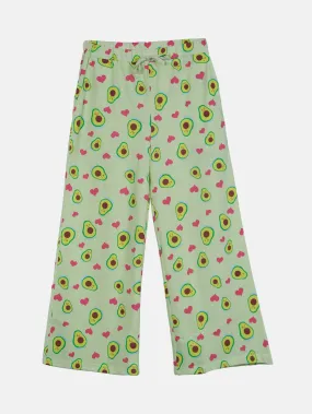 Girls Cotton Printed Flared Pajama