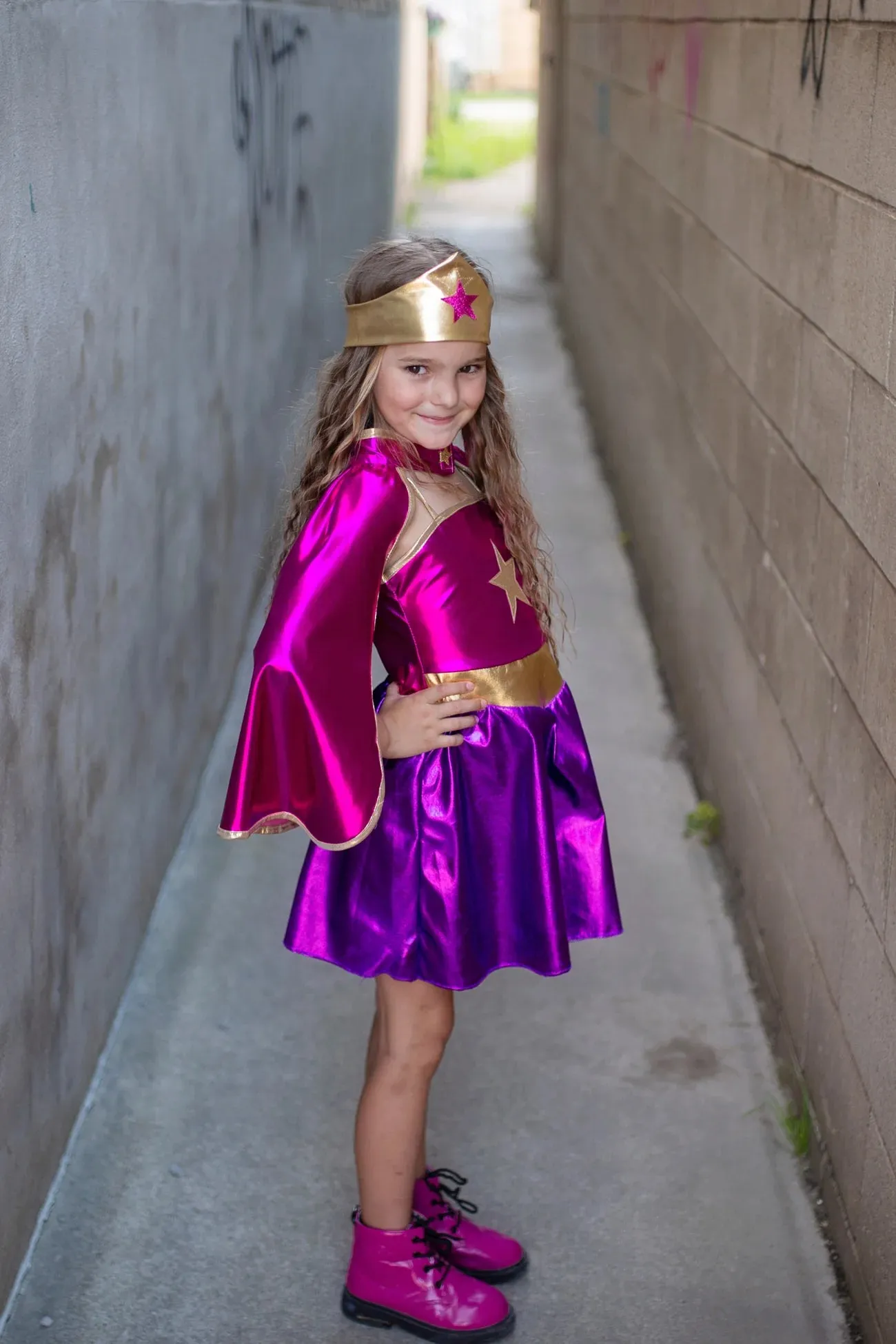 Great Pretenders Superhero Star Dress, Cape & Headpiece