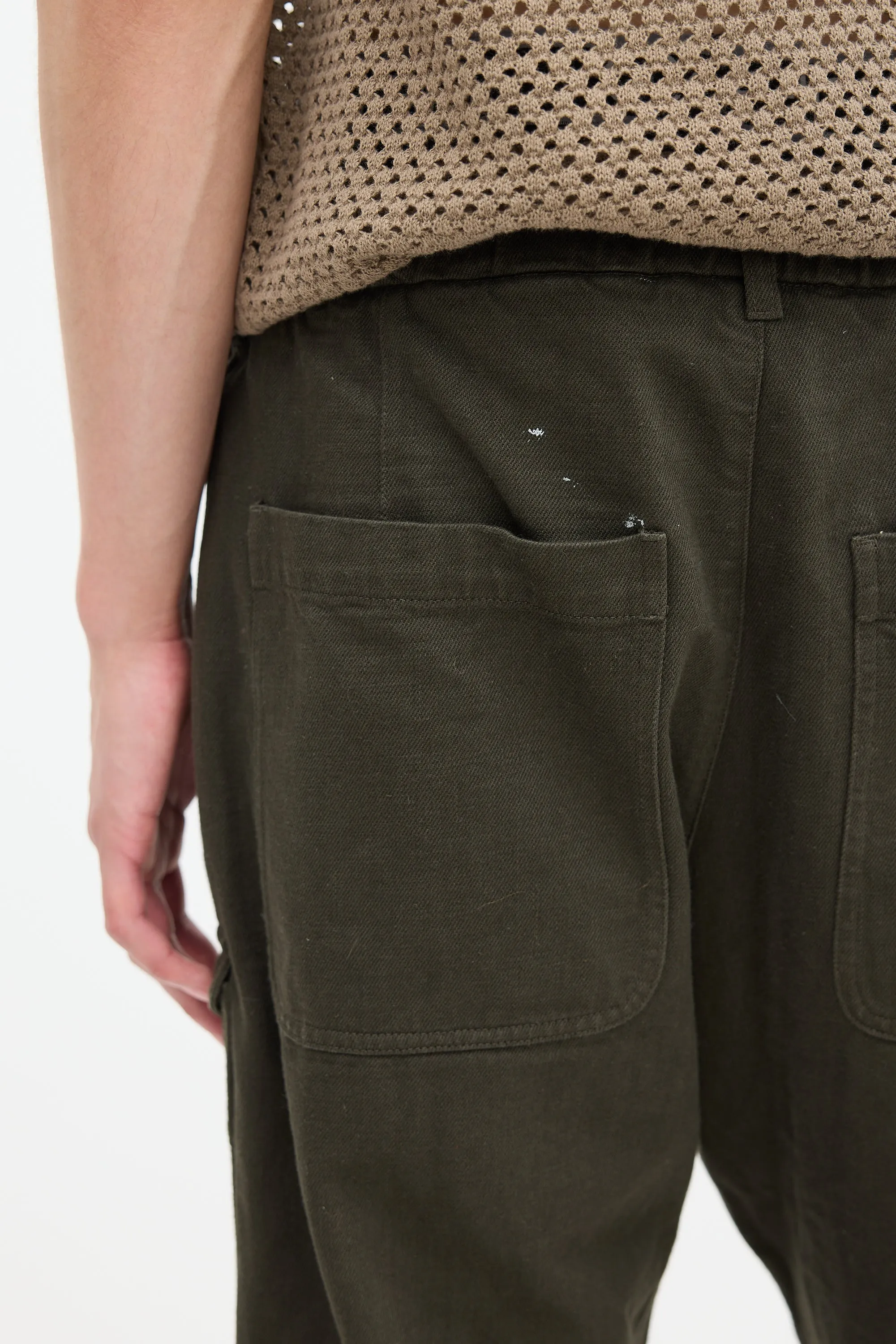 Green Cargo Tapered Leg Pant