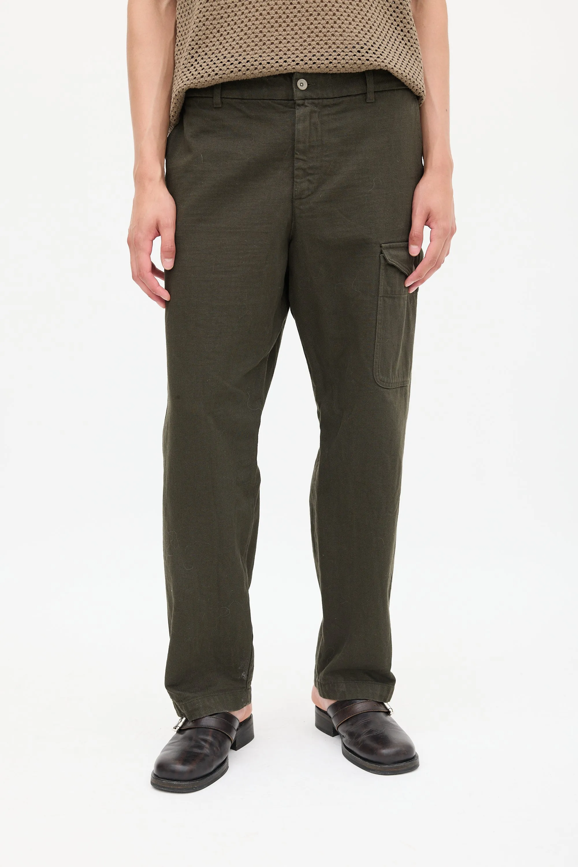 Green Cargo Tapered Leg Pant