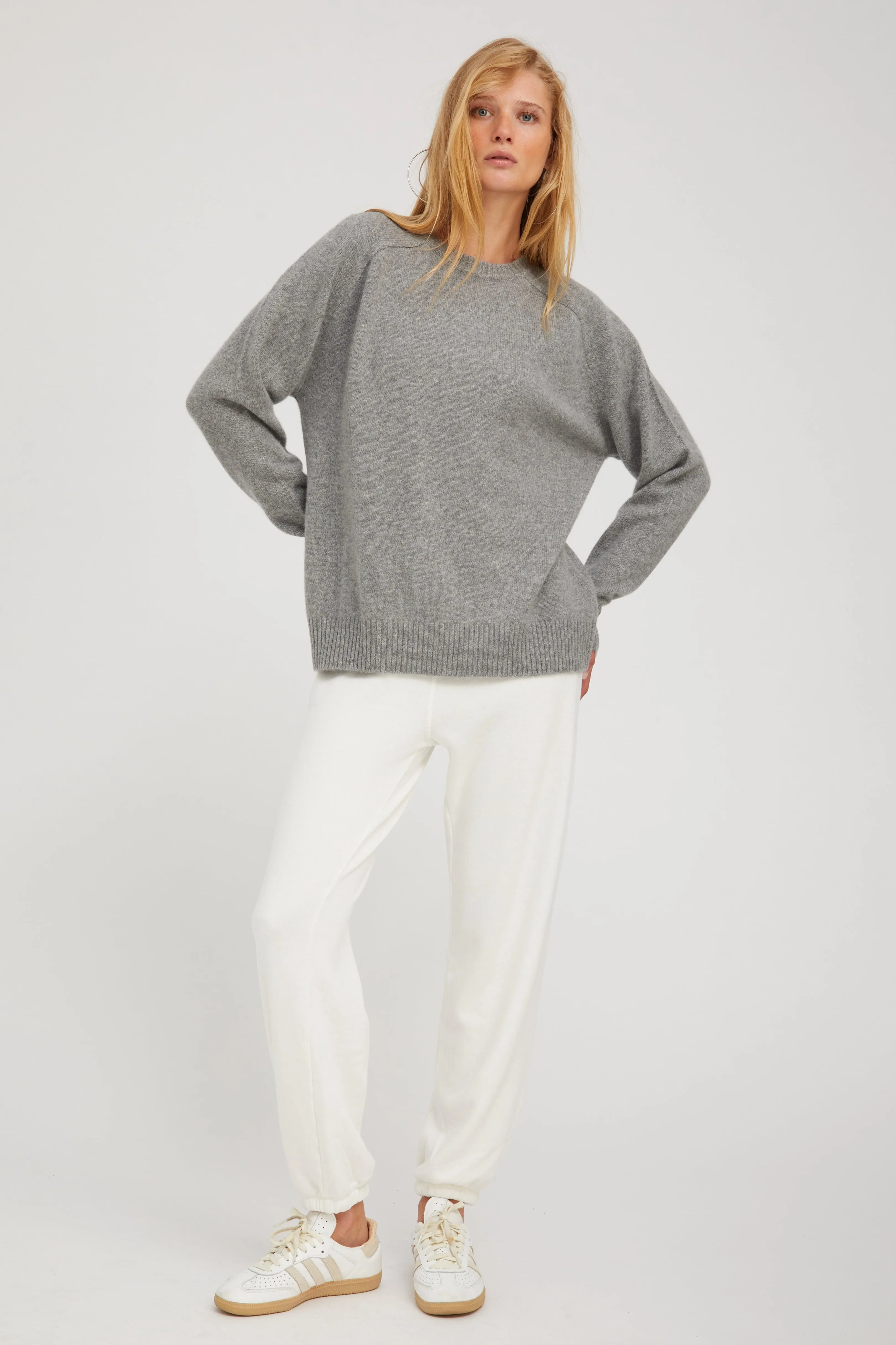 Grey Cashmere Boyfriend Sweater