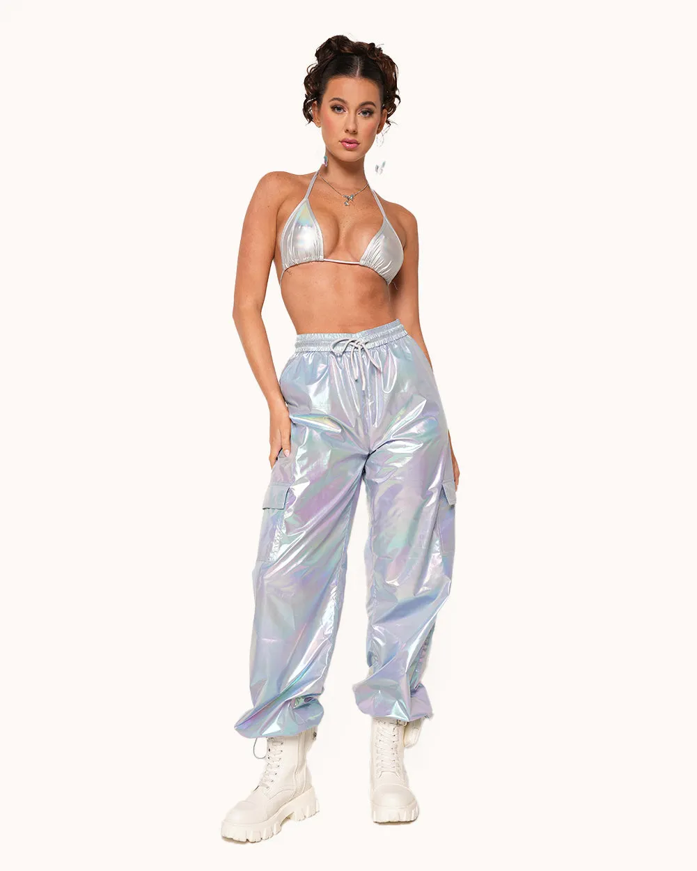 Heaven is a Hologram Iridescent Cargo Pants